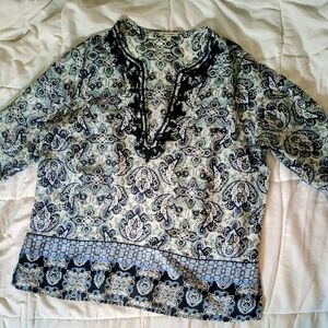 Elegant Paisley Print Women's Top By Rose Rhyme